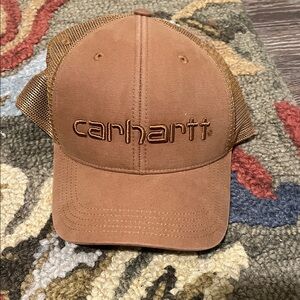 Carhartt Tan/Brown Mesh-Back Logo Trucker Hat